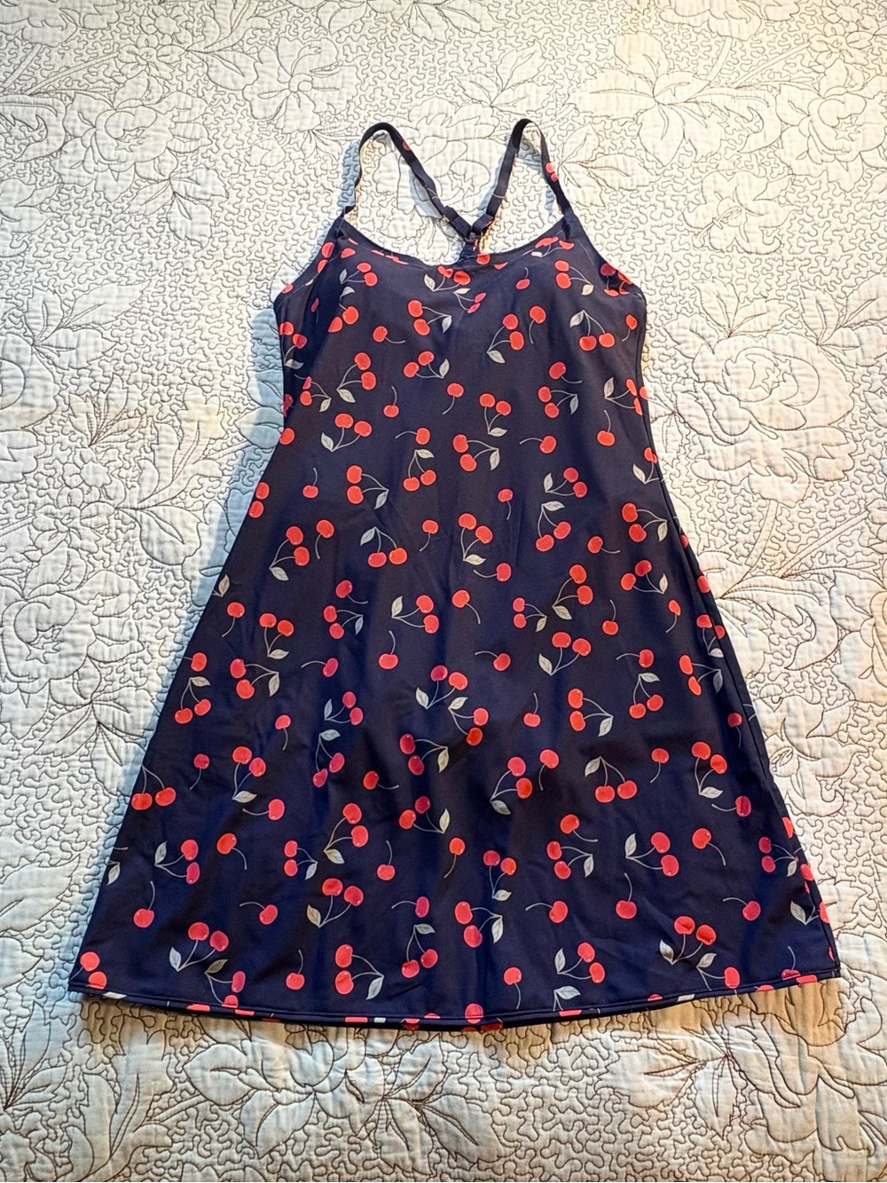 💥NWT Outdoor Voices Exercise Dress Very Cherry Navy Shorts UPF 50+ XS🧡